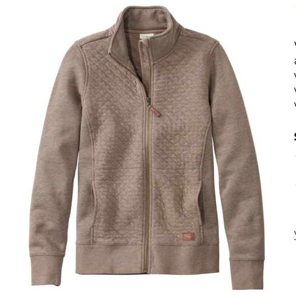Ll bean quilted sweatshirt full zip Clearance